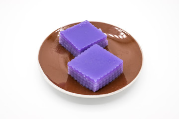 Layer Sweet Cake ,Kanom Chan Thai style  white background.