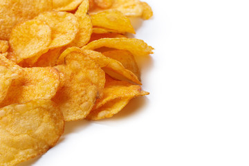 Potato chips isolated on white background