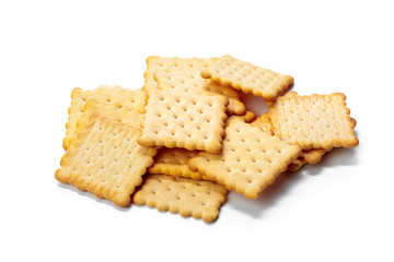 Cracker cookies isolated on white background
