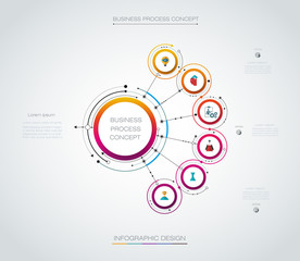 Vector infographics timeline design template with label design and options or steps. Can be used for content, business, process infographics, diagram chart, flowchart, process diagram, time line
