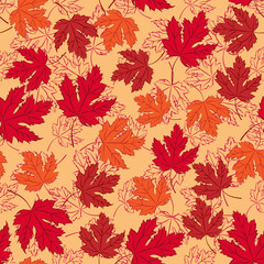 Autumn vector seamless pattern.