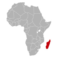 Madagaskar auf Afrika Karte