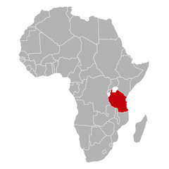 Tansania auf Afrika Karte