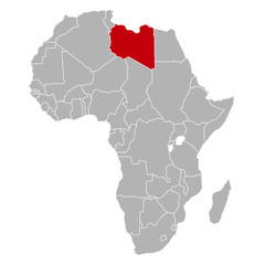 Libyen auf Afrika Karte
