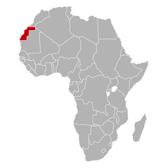 Westsahara auf Afrika Karte