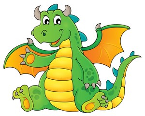 Naklejka premium Happy dragon topic image 1