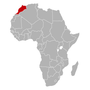 Marokko auf Afrika Karte