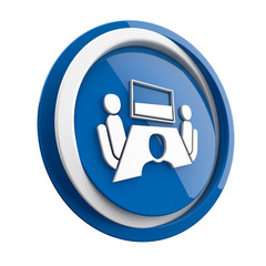 ikona plastikowa 3D niebieskie koło i pierścień © vempireart