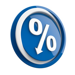 ikona plastikowa 3D niebieskie koło i pierścień