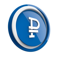 Obraz premium ikona plastikowa 3D niebieskie koło i pierścień