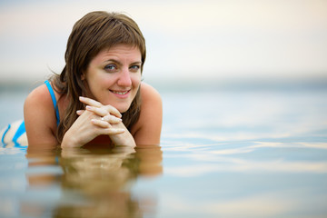 woman in a bathing suit in the water