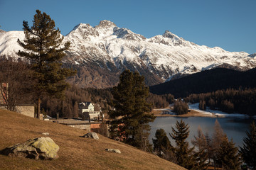Fototapeta na wymiar Amazing mountain scenery from St. Moritz, Switzerland