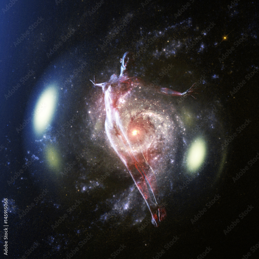 Fototapete 3d rendering of a female - elements of this image by nasa