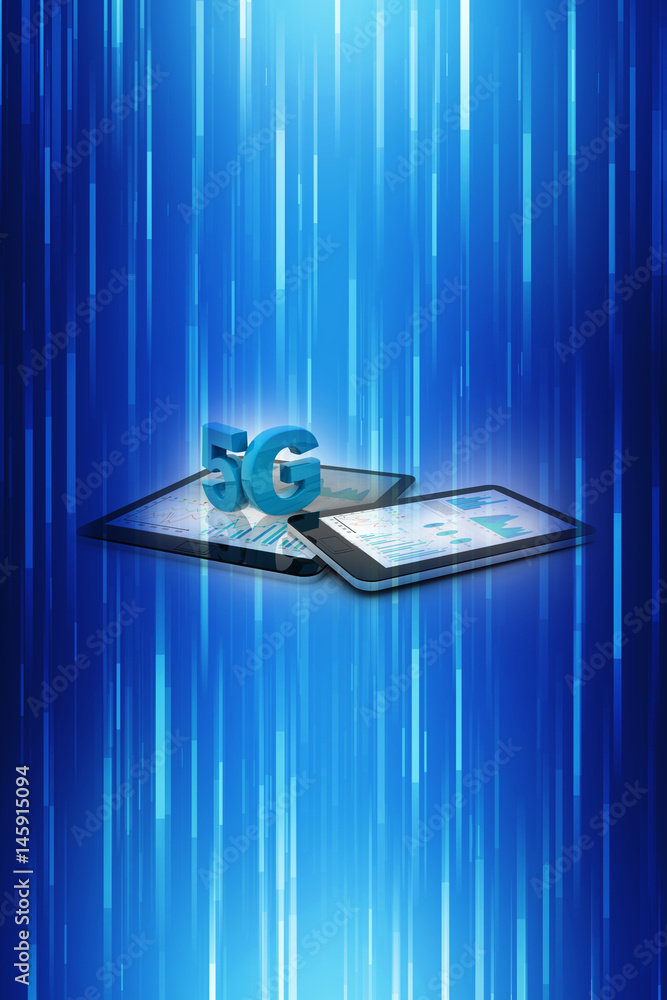 Poster 3d rendering 5g network 5g connection with data