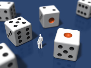 Dice and business figures