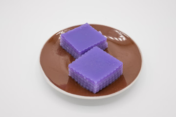 Layer Sweet Cake ,Kanom Chan Thai style  white background.