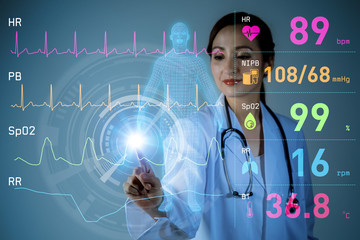 vital sign monitoring concept. 3d rendering. abstract mixed media.