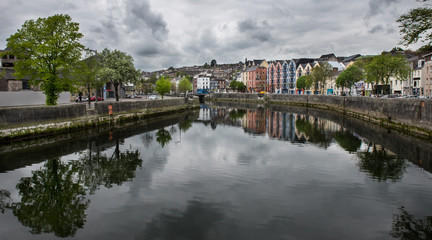 Fototapeta na wymiar Cork city and the river Lee in the Republic of Ireland