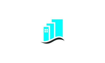 blue building icon