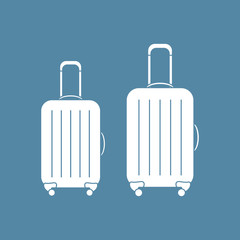 Vector illustration of suitcases for travel. Summer time, vacation.