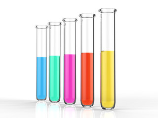 test tubes with colourful liquid