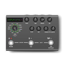 Guitar effect delay pedal on white background.vector-illustration 