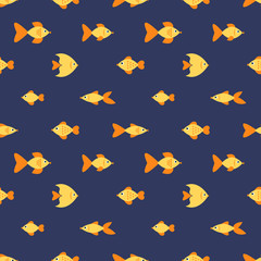 seamless pattern with golden fishes