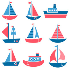 set of boat icons