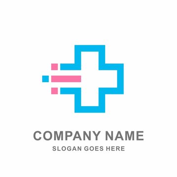 Medical Pharmacy Healthcare Geometric Cross Hospital Clinic Apotheke Business Company Stock Vector Logo Design Template 