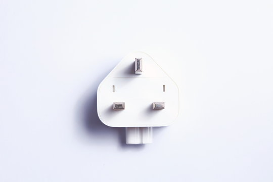 Electrical plug white color isolated on light grey background represent electrical plug equipment on european country usage.