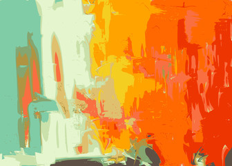 Abstract digital art colorful hand drawn composition