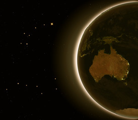 Australia at night