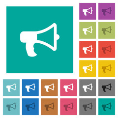 Megaphone square flat multi colored icons