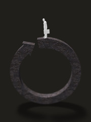 Cycle circle and business figure