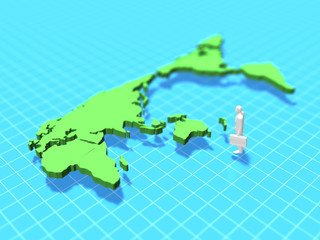 World map and business figure