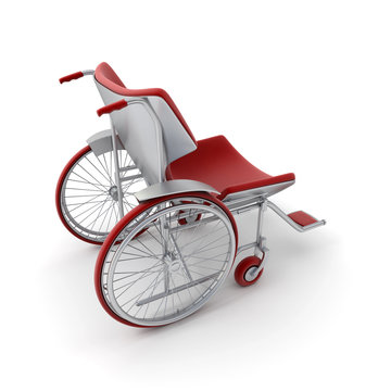 Profile of Red modern wheelchair