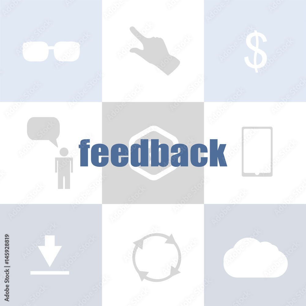 Aufkleber text feedback. web design concept . infographic template for presentations or information banner