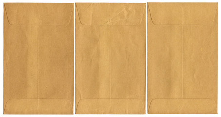 Three Old Envelopes on a White Background