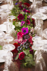 Luxury table for a wedding decorated with flowers