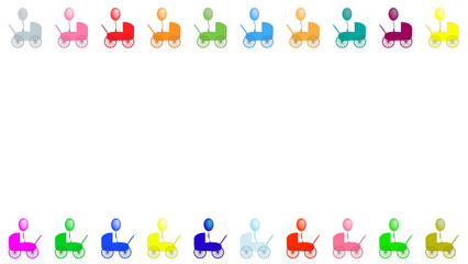Bunte Kinderw&auml;gen mit Luftballons