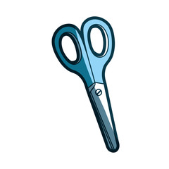 blue silhouette of school scissors vector illustration