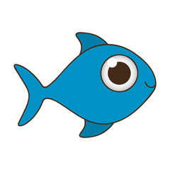 silhouette color of fish without scales vector illustration