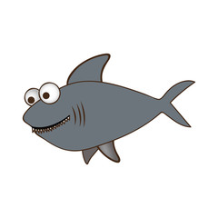 color silhouette of big gray shark vector illustration