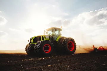 Zelfklevend Fotobehang Tractor Seeding for next season