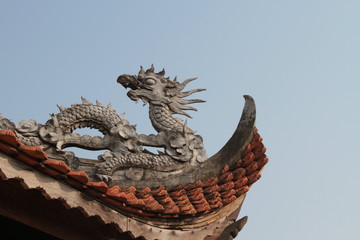 Fototapeta na wymiar The dragon of Imperial Citadel of Thang Long HANOI