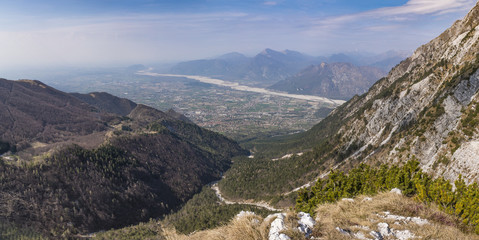 View from Monte Chiampon to Friuli-Venezia Giulia in Italy