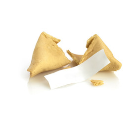 Glückskeks mit leerem Papierstreifen