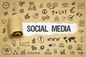 Social Media / Papier mit Symbole