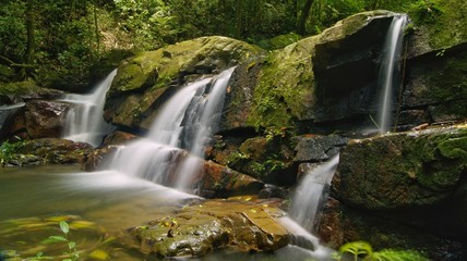 Beautiful waterfall landscape in a rainforest jungle