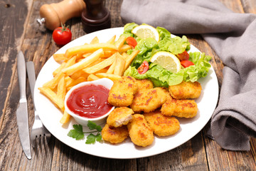 fried chicken and french fries